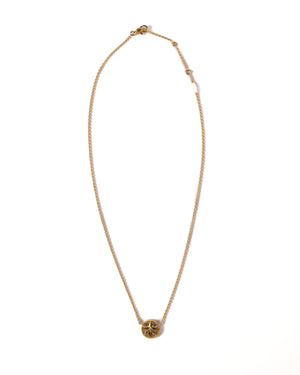 Dior 18K Yellow Gold Rose Des Vents Medallion W/ Mother Pearl Stone and Diamond Necklace-Image-2
