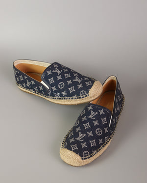 Louis Vuitton Navy Monogram Canvas Espadrilles Size 8 Men's - 1