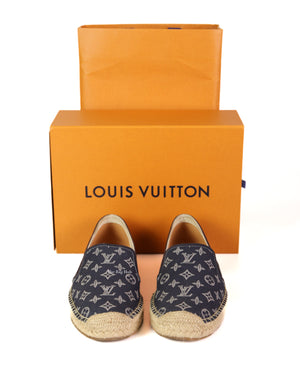 Louis Vuitton Navy Monogram Canvas Espadrilles Size 8 Men's - 9