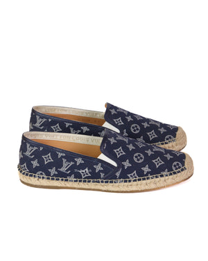 Louis Vuitton Navy Monogram Canvas Espadrilles Size 8 Men's - 5