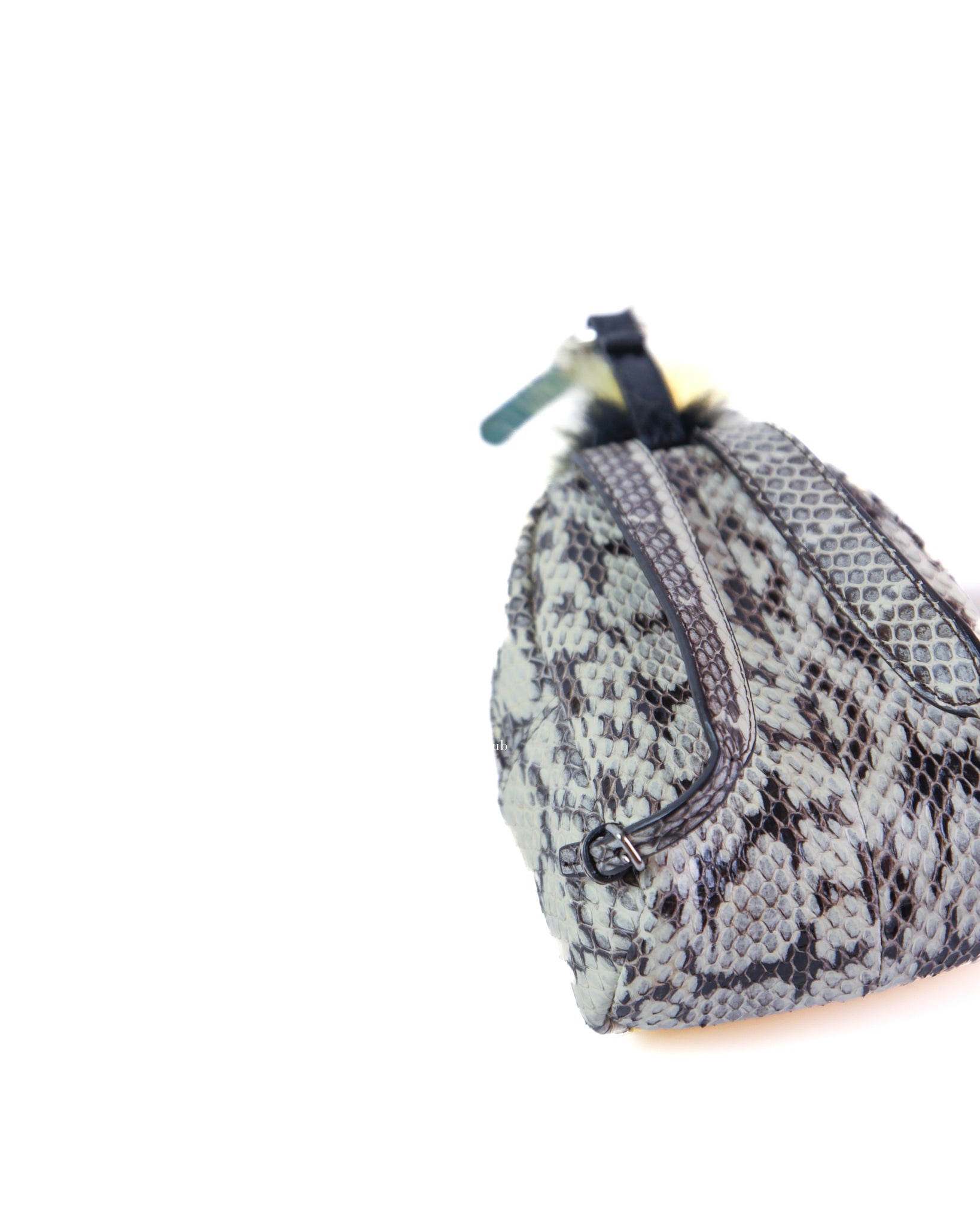 Fendi Multicolored Python and Fur Mini Monster Backpack Charm-9