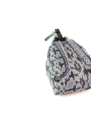 Fendi Multicolored Python and Fur Mini Monster Backpack Charm-9