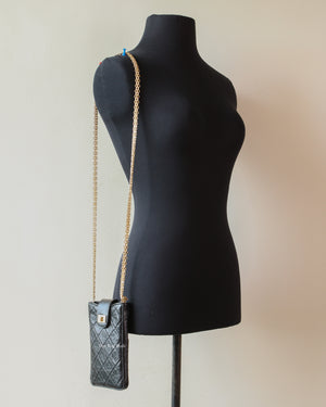 Chanel Black Reissue 2.55 Phone Holder with Chain - 12