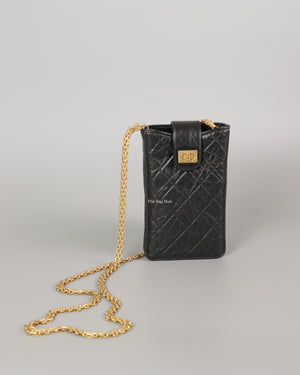 Chanel Black Reissue 2.55 Phone Holder with Chain - 1