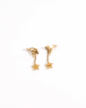 Dior Gold Plated Star Pendant Earrings