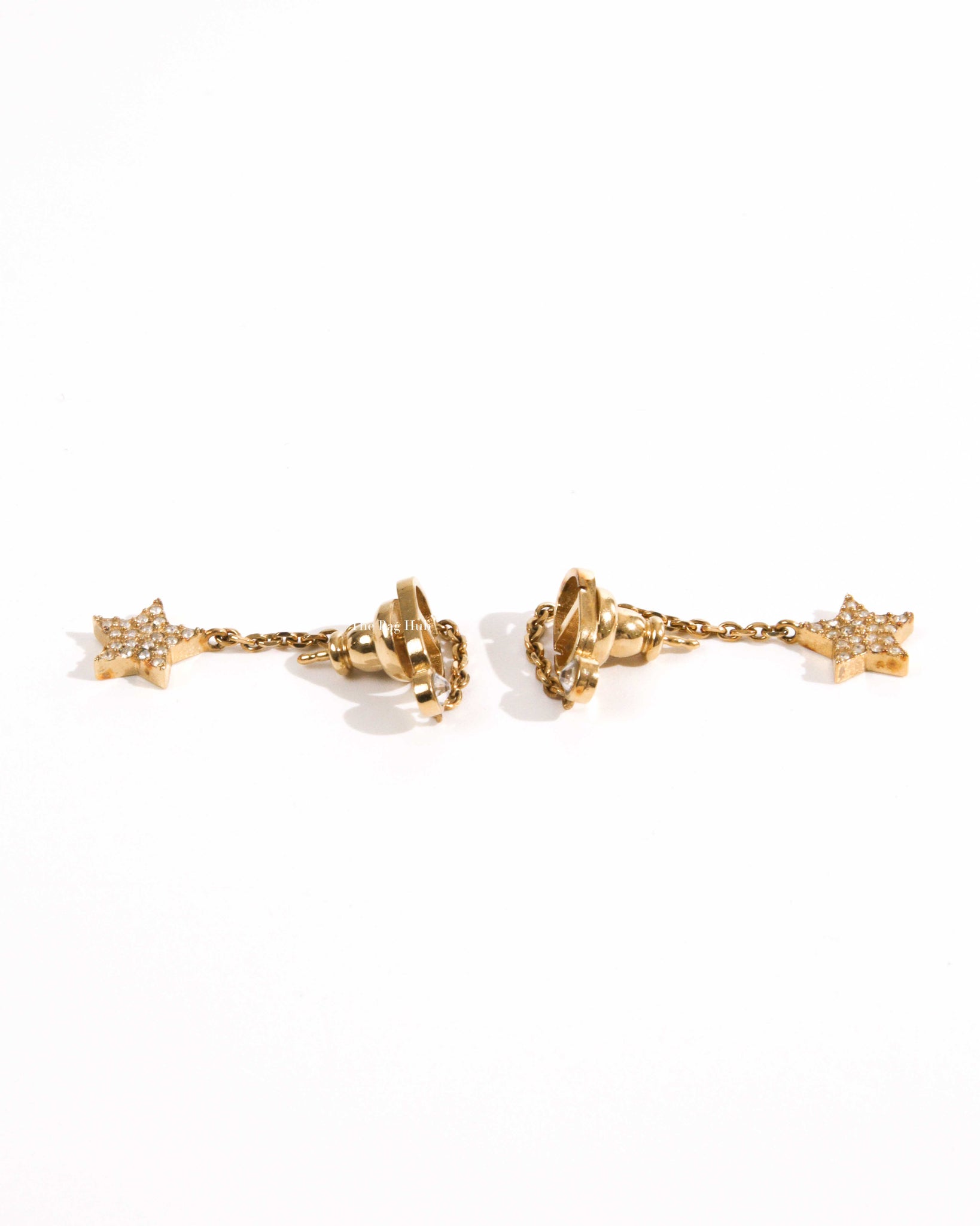 Dior Gold Plated Star Pendant Earrings