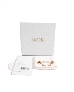 Dior Gold Plated Star Pendant Earrings