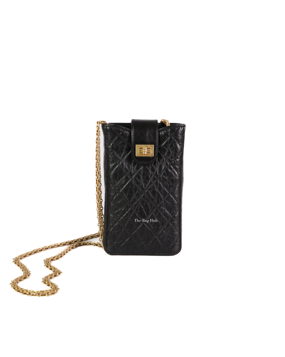 Chanel Black Reissue 2.55 Phone Holder with Chain
