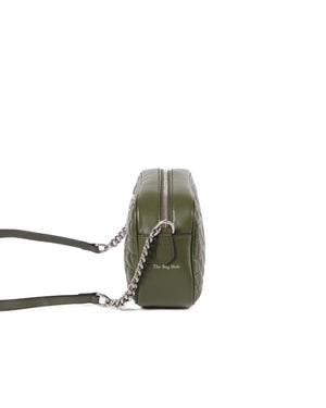 Gucci Olive Green GG Marmont Aria Small Shoulder Bag