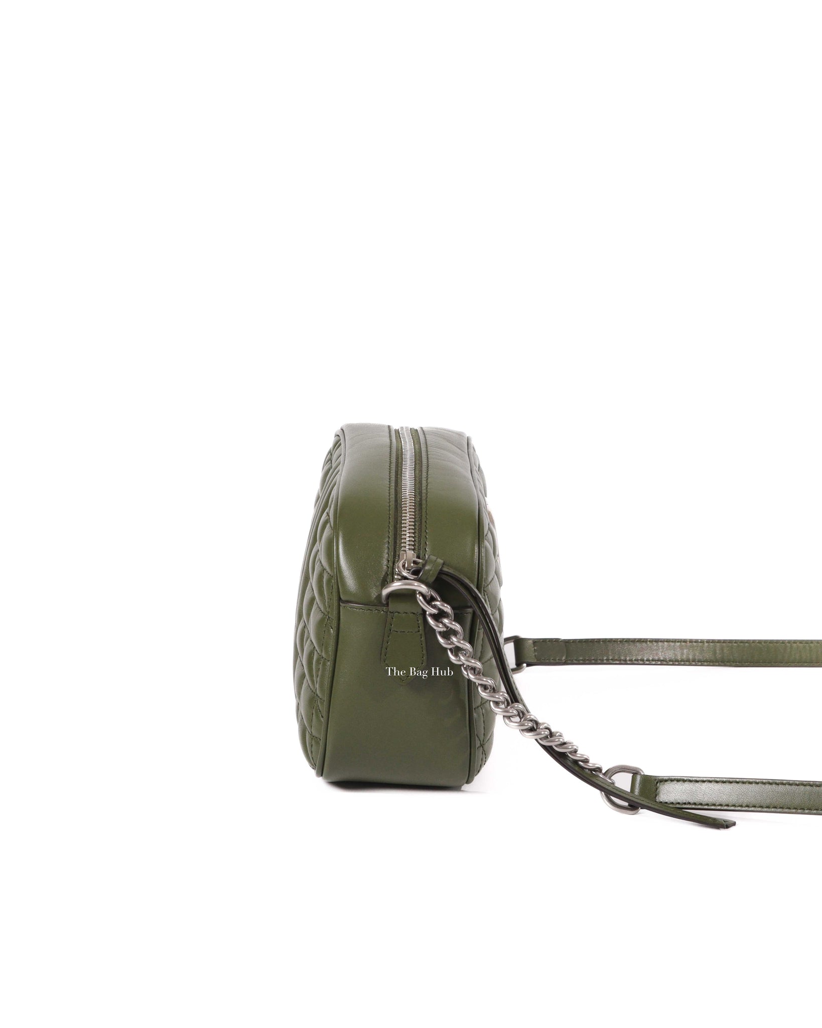 Gucci Olive Green GG Marmont Aria Small Shoulder Bag