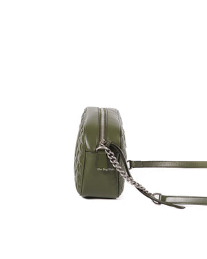 Gucci Olive Green GG Marmont Aria Small Shoulder Bag