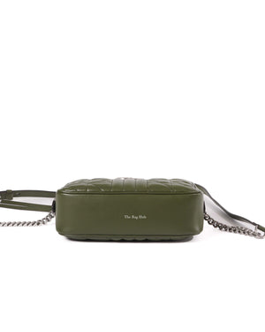 Gucci Olive Green GG Marmont Aria Small Shoulder Bag