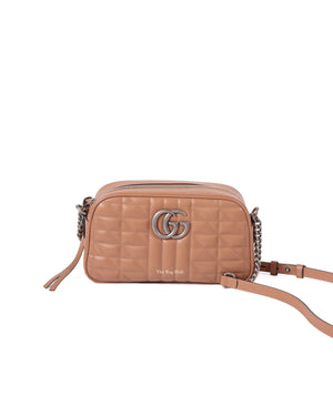 Gucci Beige GG Marmont Aria Small Shoulder Bag