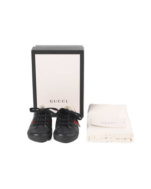 Gucci Black/Red/Green Web Toddler Low Top Sneakers Size 21