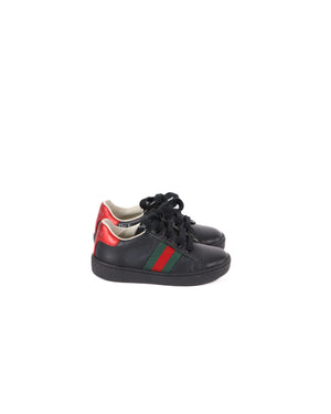 Gucci Black/Red/Green Web Toddler Low Top Sneakers Size 21