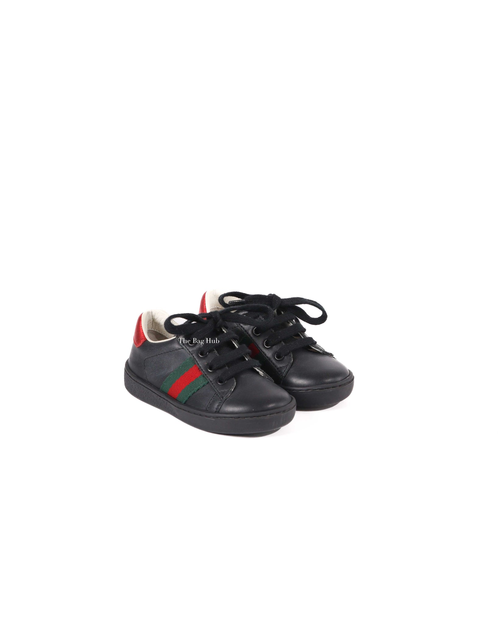 Gucci Black/Red/Green Web Toddler Low Sneakers Size 21 | Designer Brand Authentic Gucci | The Bag