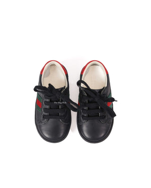 Gucci Black/Red/Green Web Toddler Low Top Sneakers Size 21
