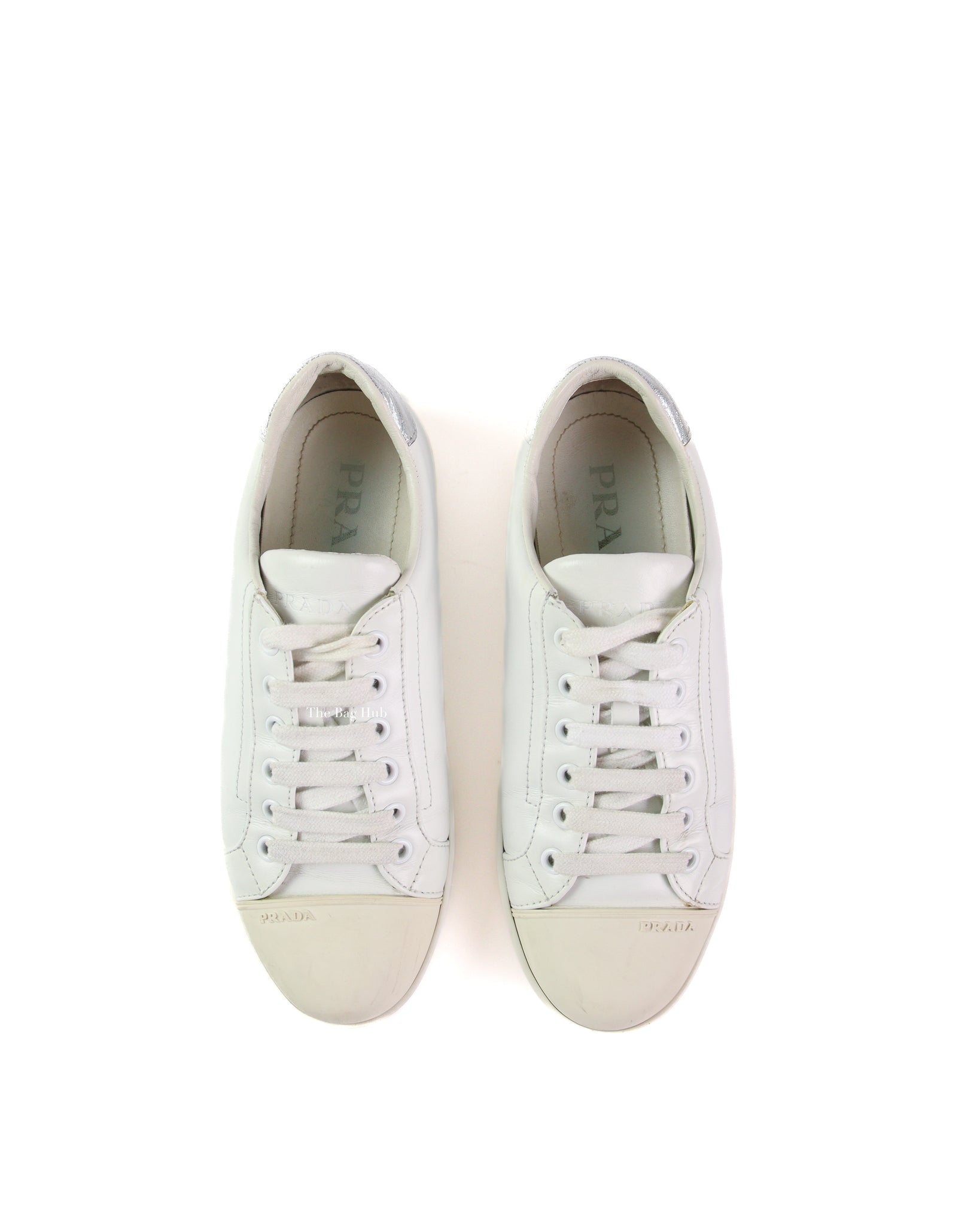 Prada White Calzature Donna Sneakers Size 35.5-4