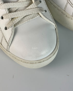 Valentino Garavani White/Pink Butterfly Embroidered Sneakers Size 36-10