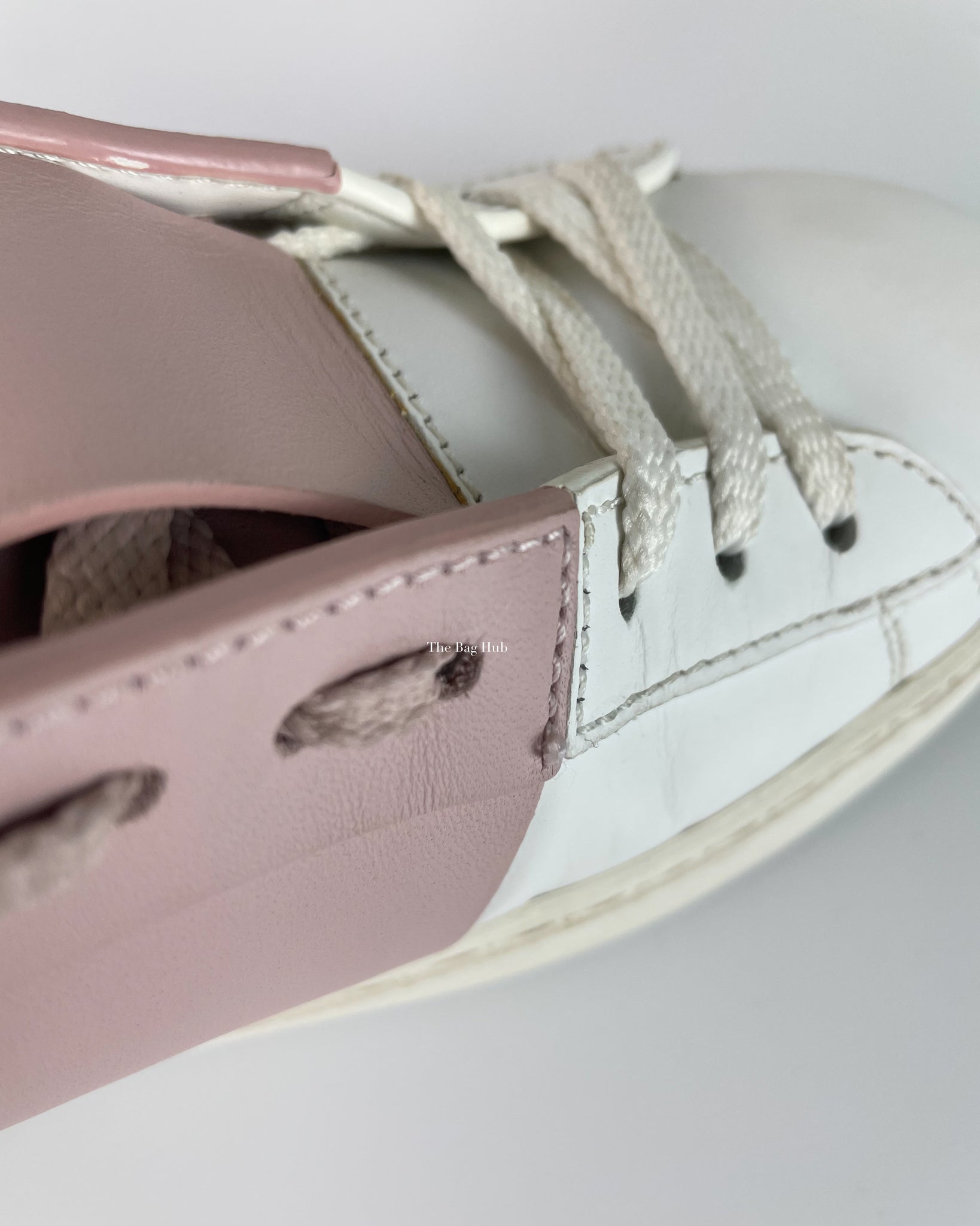 Valentino Garavani White/Pink Butterfly Embroidered Sneakers Size 36-15