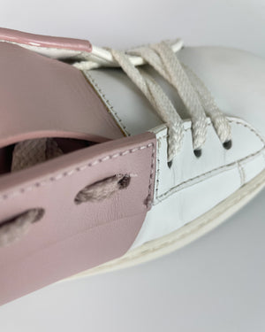 Valentino Garavani White/Pink Butterfly Embroidered Sneakers Size 36-15