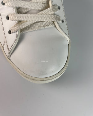 Valentino Garavani White/Pink Butterfly Embroidered Sneakers Size 36-16