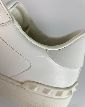 Valentino Garavani White/Pink Butterfly Embroidered Sneakers Size 36-17
