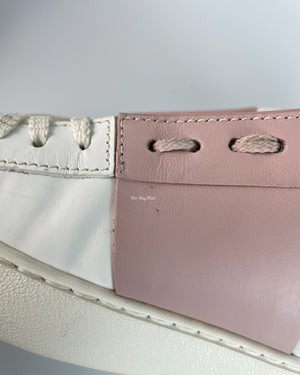 Valentino Garavani White/Pink Butterfly Embroidered Sneakers Size 36-18