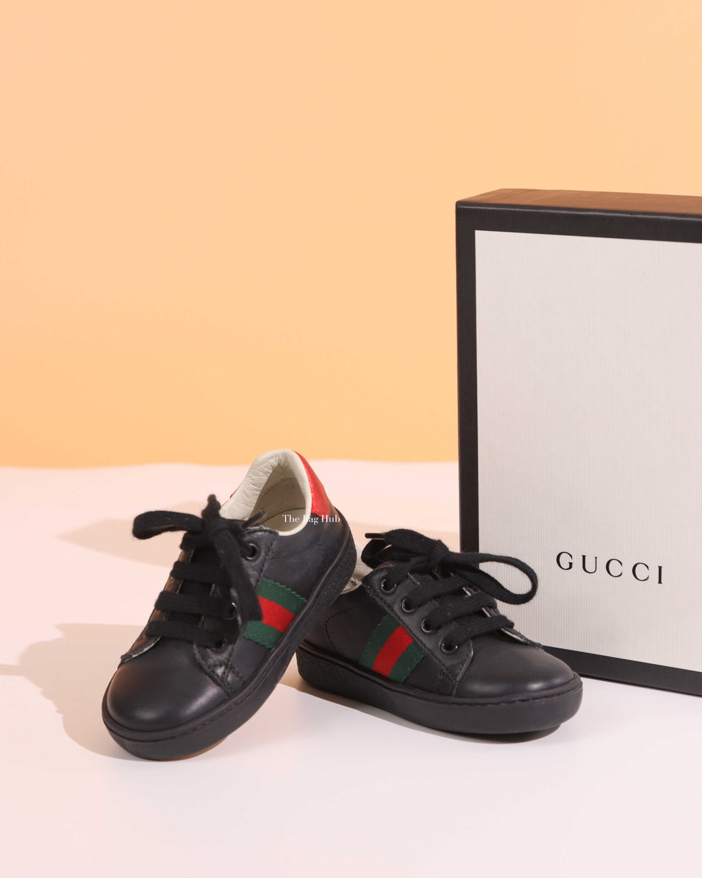 Gucci Black/Red/Green Web Toddler Low Top Sneakers Size 21