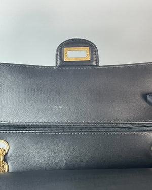 Chanel Black/Gold Graffiti Crocodile Embossed Reissue 2.55 226 Flap Bag-16