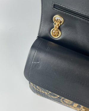 Chanel Black/Gold Graffiti Crocodile Embossed Reissue 2.55 226 Flap Bag-17