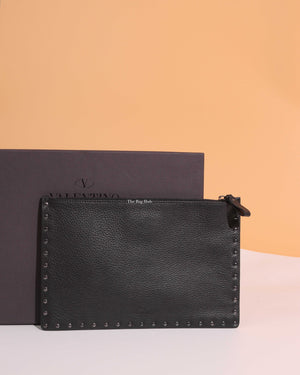 Valentino Noir Rockstud Clutch