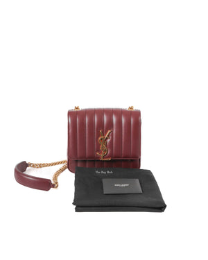 Saint Laurent Burgundy Vicky Medium Bag-13