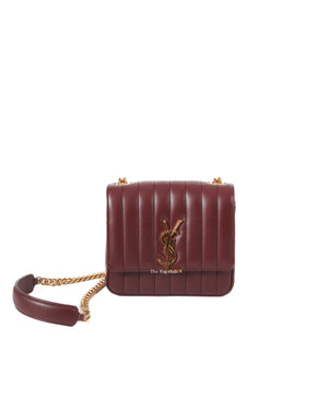 Saint Laurent Burgundy Vicky Medium Bag-2
