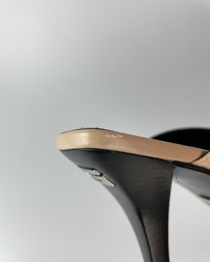 Gucci Nude Mid-Heel Open Toe Pump Sandals Size 36.5-12