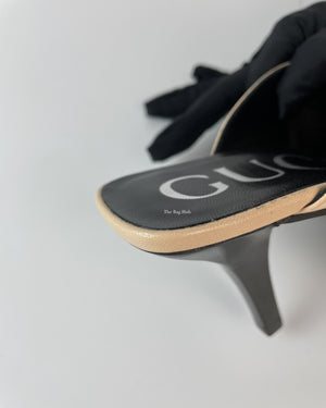 Gucci Nude Mid-Heel Open Toe Pump Sandals Size 36.5-16