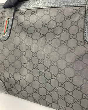 Gucci Black Canvas Princy Medium Tote Bag