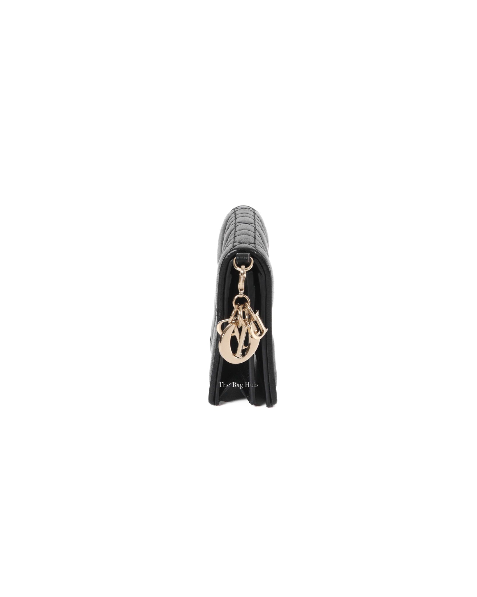 Dior Black Cannage Lady Dior Flap Card Holder