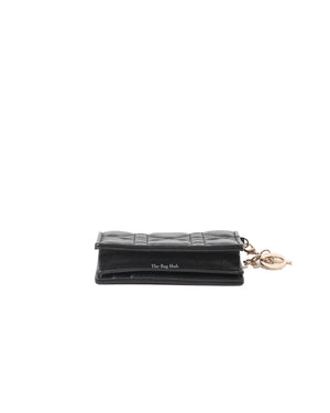 Dior Black Cannage Lady Dior Flap Card Holder