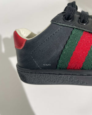 Gucci Black/Red/Green Web Toddler Low Top Sneakers Size 21