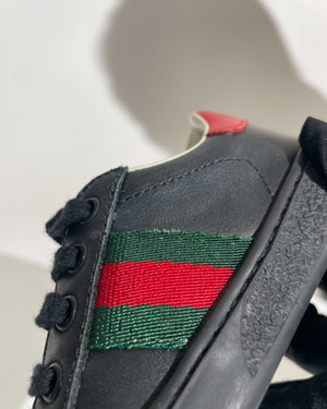 Gucci Black/Red/Green Web Toddler Low Top Sneakers Size 21