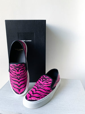 Saint Laurent Nero/Fushia Venice Low Top Slip-On Sneakers Size 40.5-1
