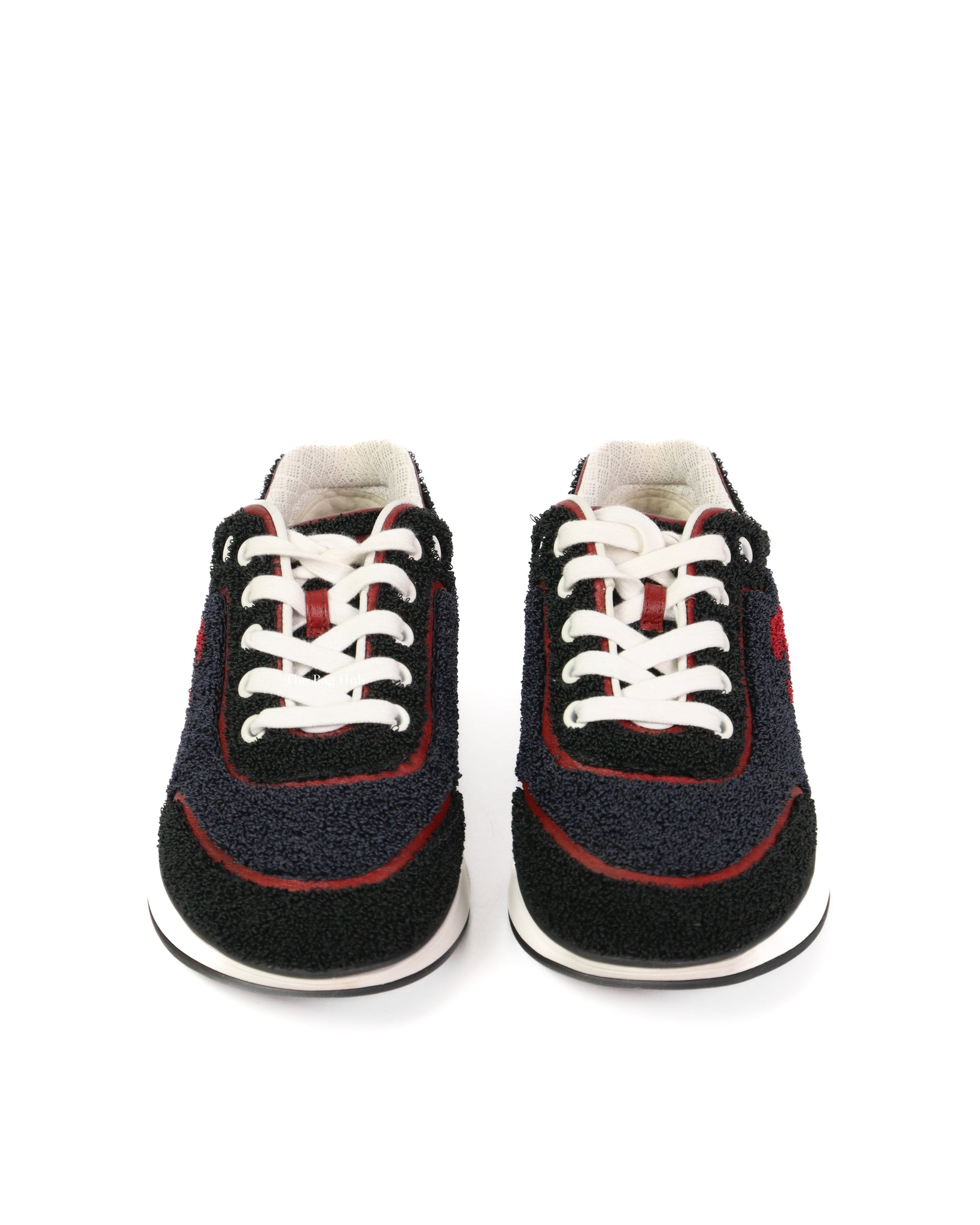 Chanel Black/Red/Navy Sneakers Size 37.5