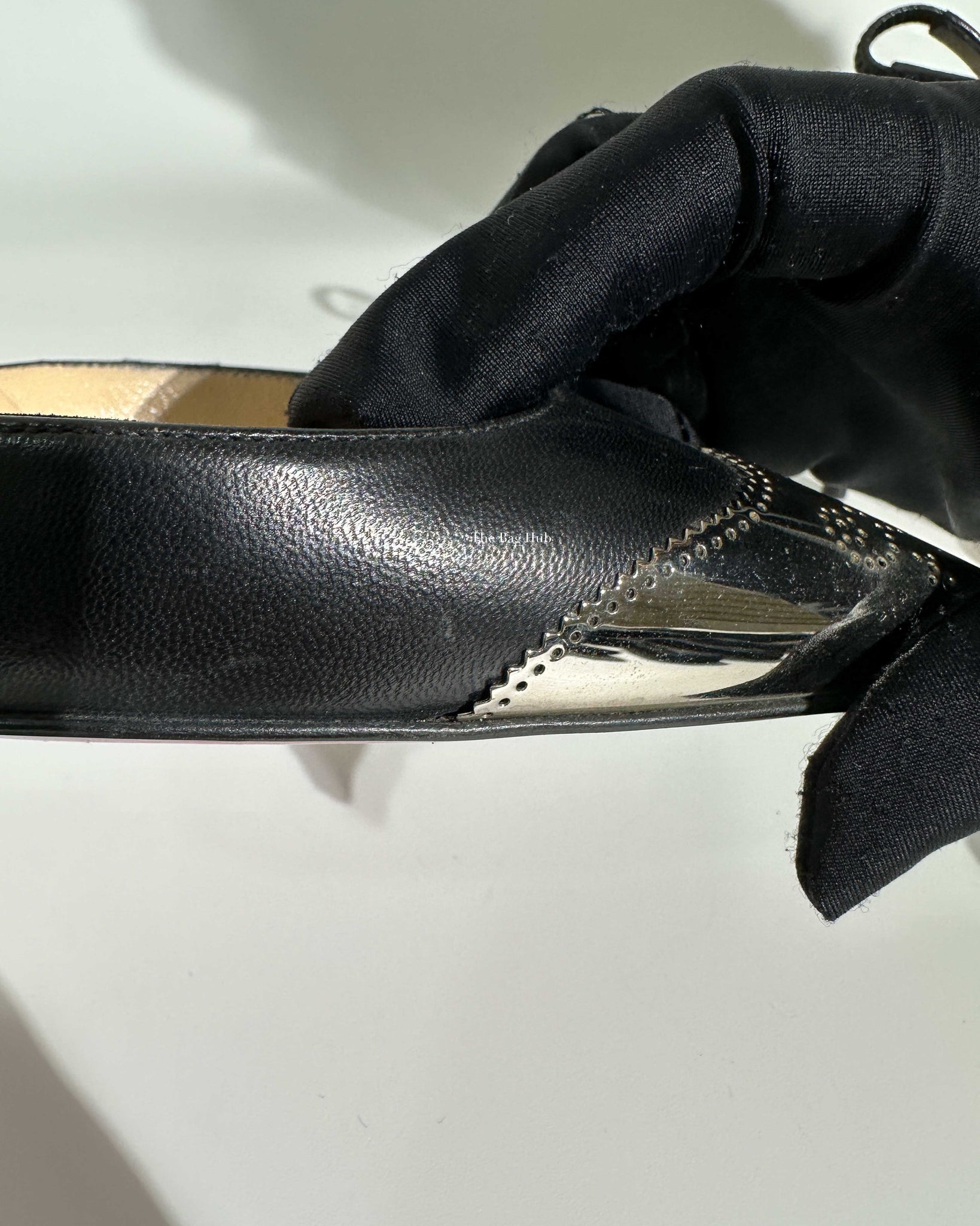 Christian Louboutin Black Calamijane Slingback Pumps size 36.5