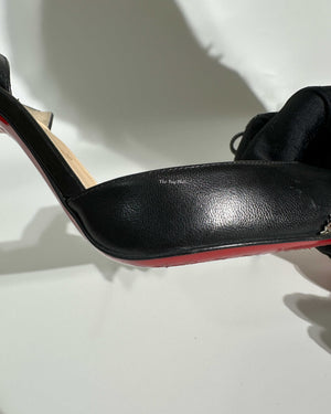 Christian Louboutin Black Calamijane Slingback Pumps size 36.5