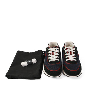 Chanel Black/Red/Navy Sneakers Size 37.5
