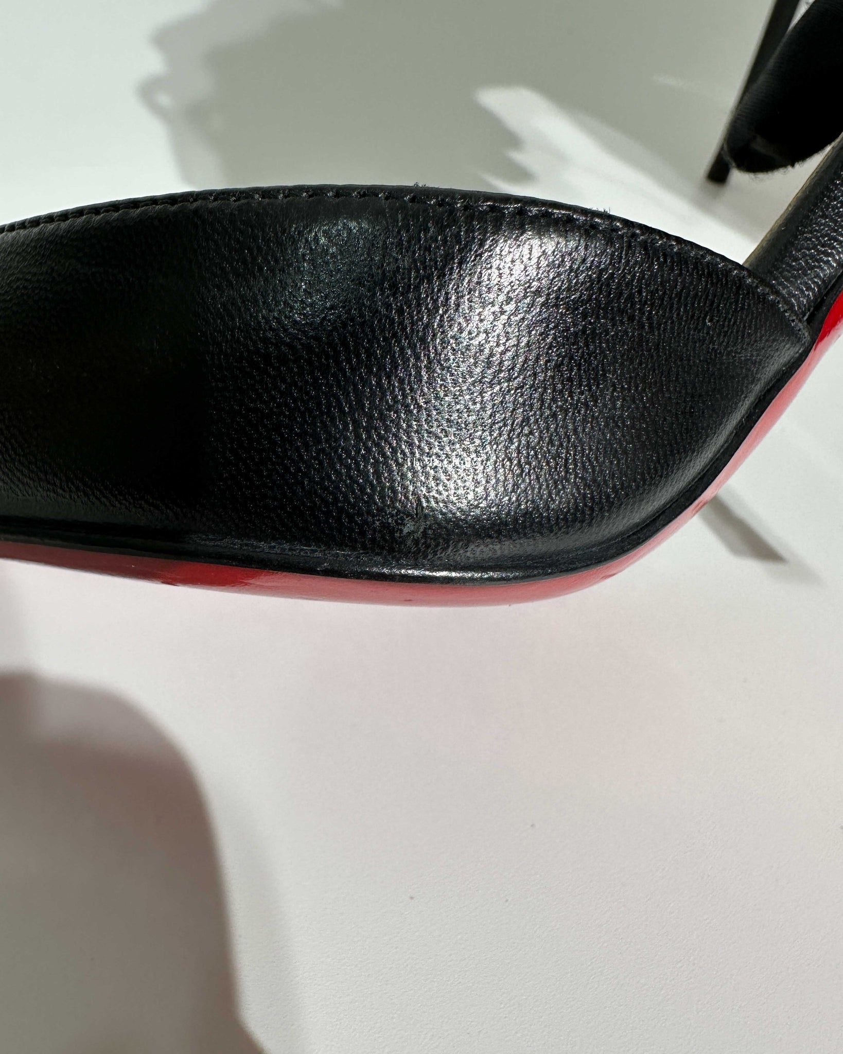 Christian Louboutin Black Calamijane Slingback Pumps size 36.5