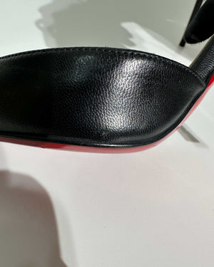 Christian Louboutin Black Calamijane Slingback Pumps size 36.5