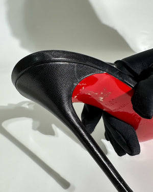Christian Louboutin Black Calamijane Slingback Pumps size 36.5