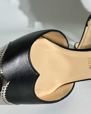 Christian Louboutin Black Calamijane Slingback Pumps size 36.5